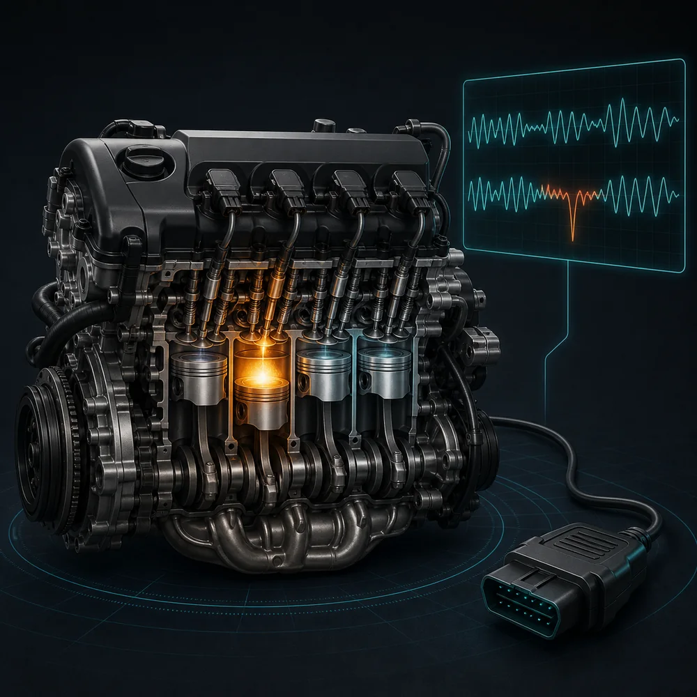 Engine Misfire Codes diagnostic illustration
